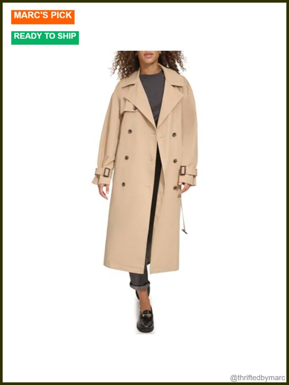 Waterproof Belted Trench Coat Lightweight Oversized